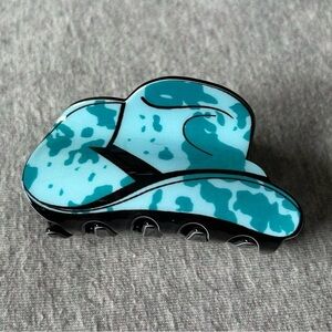 NEW Western Cowboy Hat Hair Claw Clip Tye Dye Blue (1pcs)